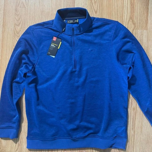 Under Armour Golf UA Storm SweaterFleece QZ 1/4 Zip Pullover Blue Mens XL - Picture 1 of 3